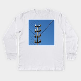 Telegraph Wires Kids Long Sleeve T-Shirt